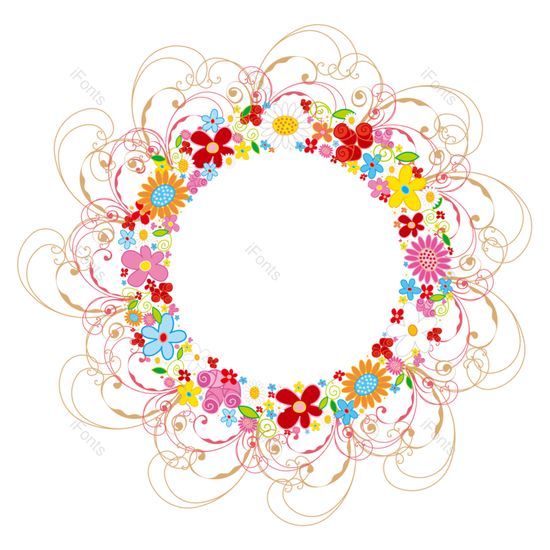 边框图片,花环元素,花卉PNG,矢量元素免抠素材